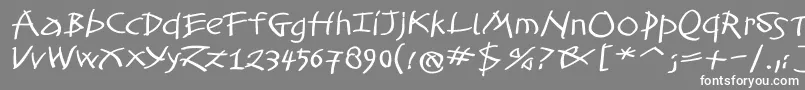 フォントTomahawkedBold – 灰色の背景に白い文字