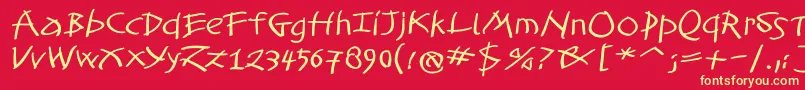 TomahawkedBold Font – Yellow Fonts on Red Background