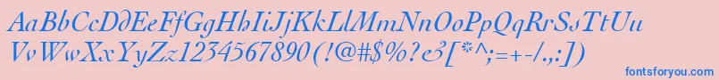 CochinLtItalic Font – Blue Fonts on Pink Background