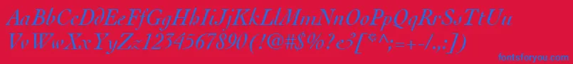 CochinLtItalic Font – Blue Fonts on Red Background