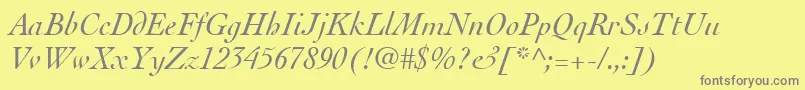 CochinLtItalic Font – Gray Fonts on Yellow Background