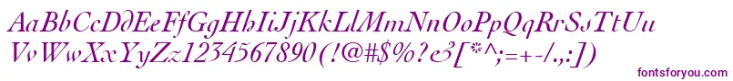 CochinLtItalic Font – Purple Fonts on White Background