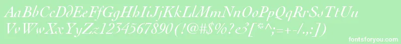 CochinLtItalic Font – White Fonts on Green Background