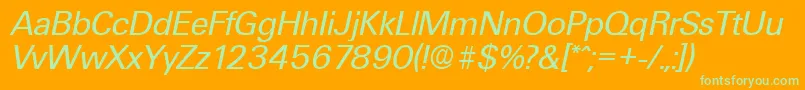 UltimateSerialRegularitalicDb Font – Green Fonts on Orange Background