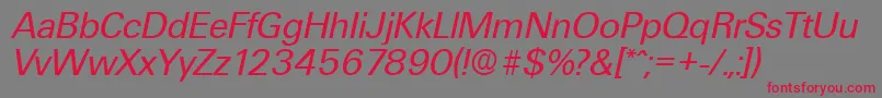 UltimateSerialRegularitalicDb Font – Red Fonts on Gray Background