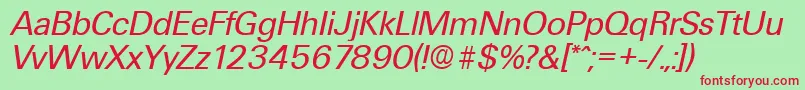 UltimateSerialRegularitalicDb Font – Red Fonts on Green Background