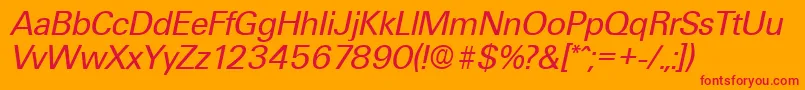 UltimateSerialRegularitalicDb-Schriftart – Rote Schriften auf orangefarbenem Hintergrund