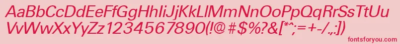 UltimateSerialRegularitalicDb-Schriftart – Rote Schriften auf rosa Hintergrund