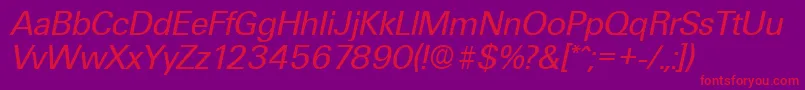 UltimateSerialRegularitalicDb Font – Red Fonts on Purple Background
