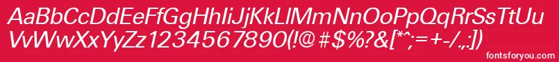 UltimateSerialRegularitalicDb Font – White Fonts on Red Background