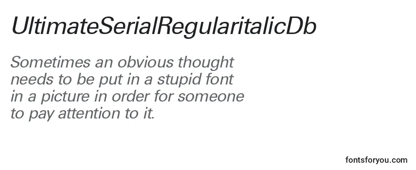 Review of the UltimateSerialRegularitalicDb Font