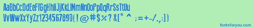 PressStyle Font – Blue Fonts on Green Background