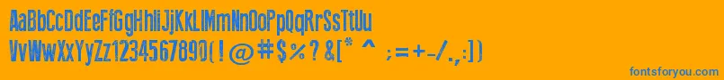 Czcionka PressStyle – niebieskie czcionki na pomarańczowym tle