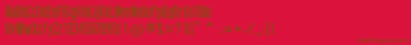 フォントPressStyle – 赤い背景に茶色の文字