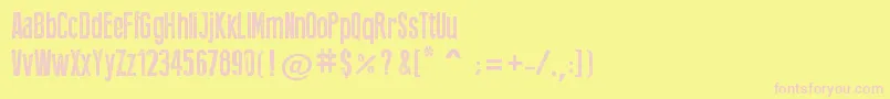 PressStyle-fontti – vaaleanpunaiset fontit keltaisella taustalla