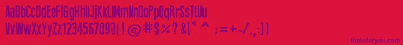 PressStyle Font – Purple Fonts on Red Background