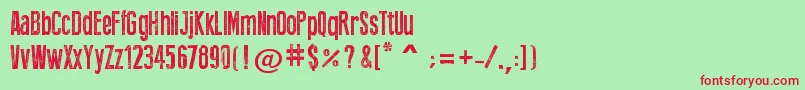 PressStyle Font – Red Fonts on Green Background