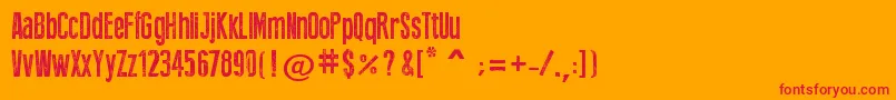 PressStyle Font – Red Fonts on Orange Background