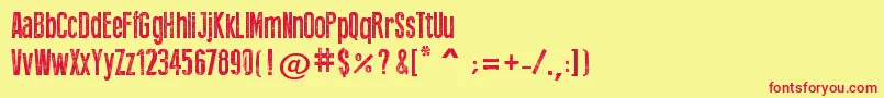 PressStyle Font – Red Fonts on Yellow Background