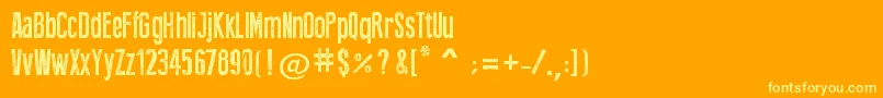 フォントPressStyle – オレンジの背景に黄色の文字