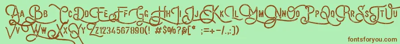 VulturemotorDemo Font – Brown Fonts on Green Background