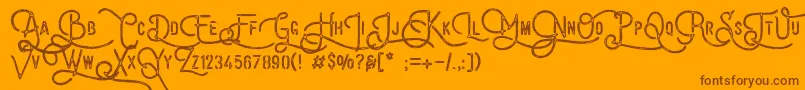 VulturemotorDemo Font – Brown Fonts on Orange Background