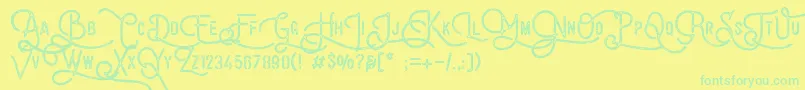 フォントVulturemotorDemo – 黄色い背景に緑の文字