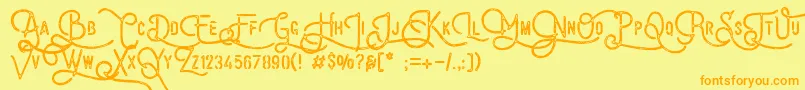 VulturemotorDemo Font – Orange Fonts on Yellow Background