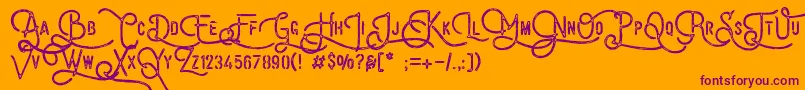 VulturemotorDemo Font – Purple Fonts on Orange Background