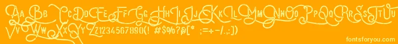 VulturemotorDemo Font – Yellow Fonts on Orange Background