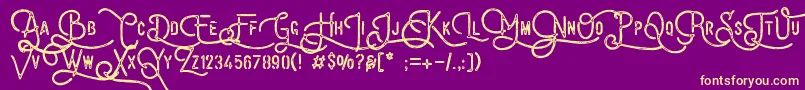 VulturemotorDemo Font – Yellow Fonts on Purple Background