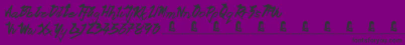 OceanRotation Font – Black Fonts on Purple Background