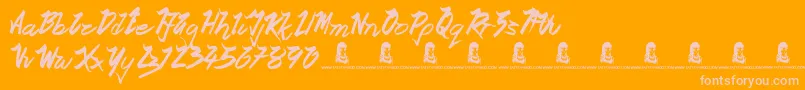 OceanRotation Font – Pink Fonts on Orange Background