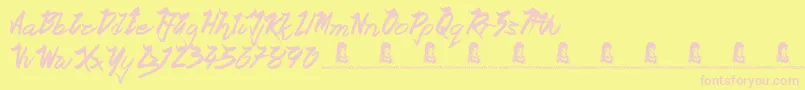 OceanRotation Font – Pink Fonts on Yellow Background