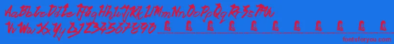 OceanRotation Font – Red Fonts on Blue Background