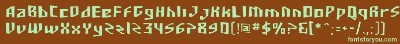 Sf-Schriftart – Grüne Schriften auf braunem Hintergrund