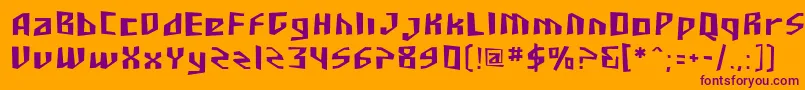 Sf-fontti – violetit fontit oranssilla taustalla