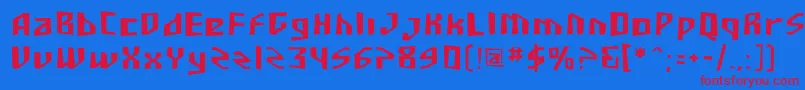Sf-Schriftart – Rote Schriften auf blauem Hintergrund