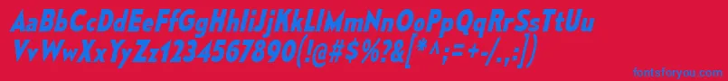 MesmerizeScBdIt Font – Blue Fonts on Red Background