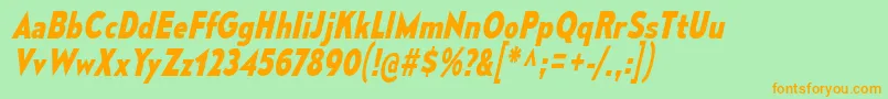 MesmerizeScBdIt Font – Orange Fonts on Green Background