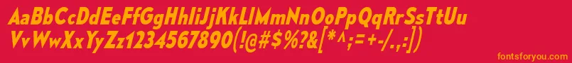 MesmerizeScBdIt Font – Orange Fonts on Red Background