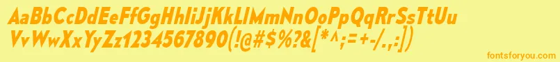 MesmerizeScBdIt Font – Orange Fonts on Yellow Background