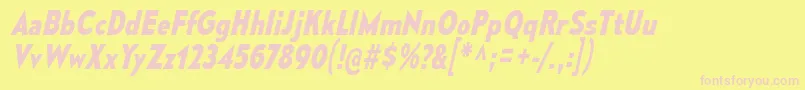 MesmerizeScBdIt Font – Pink Fonts on Yellow Background