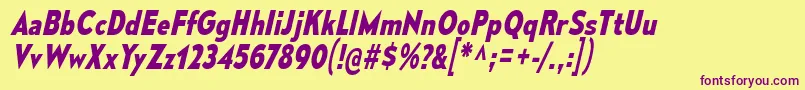 MesmerizeScBdIt Font – Purple Fonts on Yellow Background