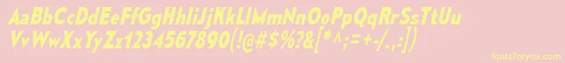 MesmerizeScBdIt Font – Yellow Fonts on Pink Background