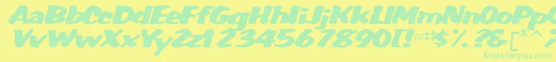 WummerlinscriptsskItalic Font – Green Fonts on Yellow Background