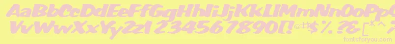 WummerlinscriptsskItalic Font – Pink Fonts on Yellow Background