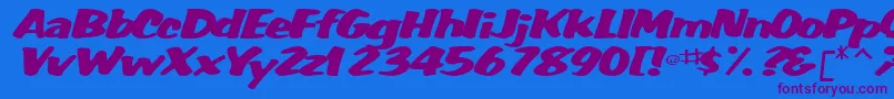 WummerlinscriptsskItalic Font – Purple Fonts on Blue Background