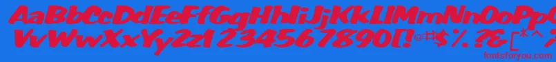 WummerlinscriptsskItalic Font – Red Fonts on Blue Background