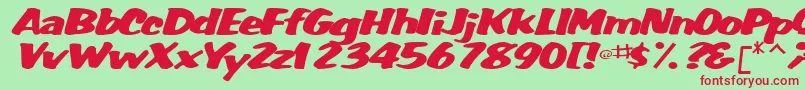 WummerlinscriptsskItalic Font – Red Fonts on Green Background